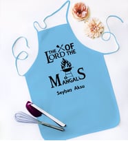 BK Gift Kişiye Özel Lord of The Mangals Tasarımlı Mavi Mutfak Önlüğü-1