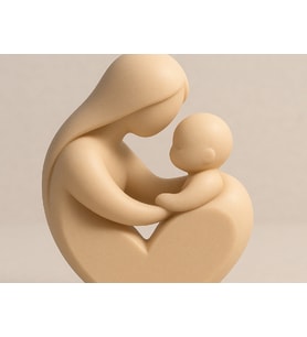 Anne ve bebeği modern hediyelik dekoratif obje figür 15 cm