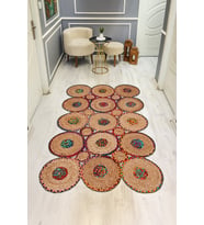 Modern Desenli Lazer Kesim Dijital Baskı Kaymaz Taban Halı H0438