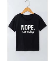 Çocuk Nope Baskılı Pamuklu Tshirt (Siyah)