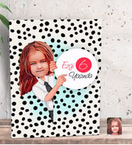 BK Gift Kişiye Özel Kız Çocuk Yaş Karikatürlü Dekoratif Mini Kanvas Tablo 15x20cm-1