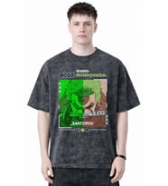 Roronoa Zoro One Piece Anime Baskılı Unisex Oversize Eskitme Yıkamalı Tişört