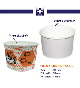 16 oz çorba kasesi kapaksız
