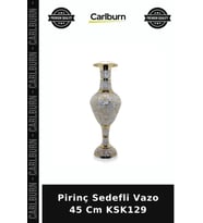 Özel Üretim Dekoratif Salon Lüks Ev Aksesuarı Modern Pirinç Sedefli Vazo 45 Cm KSK129