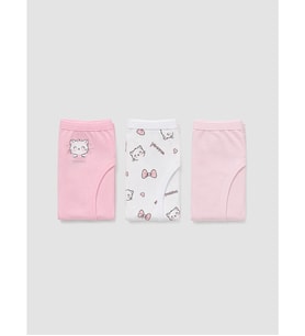 LCW Kids Beyaz 3'lü Kız Çocuk Slip Külot