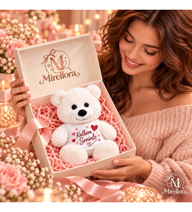 Mirellora Kişiye Özel Mesajlı Beyaz Peluş Ayıcık