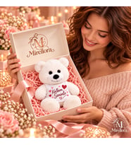 Mirellora Kişiye Özel Mesajlı Beyaz Peluş Ayıcık