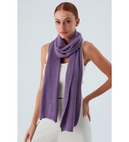 Peraluna NOMI SCARF Selanik Örgü Kaşmir Karışımlı Yumuşak Kadın Triko Atkı - Pastel Mor