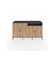 Kronos Konsol 6 Raflı 4 Kapaklı 176x59x99 Antrasit-Çam/Antrasit