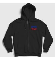 Presmono Unisex Siyah Mma Ufc Muay Thai Fermuarlı Kapüşonlu Sweatshirt 454987tt