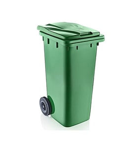 Omnipazar SY-6506 Eko Tekerlekli Kapaklı Plastik Çöp Konteyneri 120 lt (Yeşil)