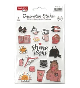 TANEX KIDS TNX-25421 DEKORATİF ETİKETLER - PUFFY MAKYAJ SERİSİ STICKER