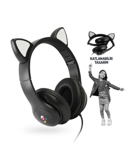 Polosmart FS113 Kablolu Mikrofonlu Stereo Kulak Üstü Kulaklık Siyah