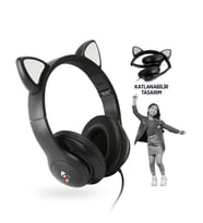Polosmart FS113 Kablolu Mikrofonlu Stereo Kulak Üstü Kulaklık Siyah