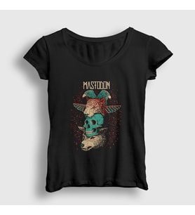 Presmono Kadın Siyah Totem Mastodon T-Shirt 163720tt