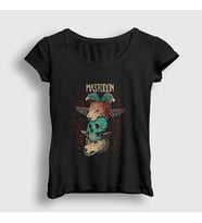 Presmono Kadın Siyah Totem Mastodon T-Shirt 163720tt