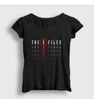Presmono Kadın Siyah Logo Dizi X Files T-Shirt 522328tt