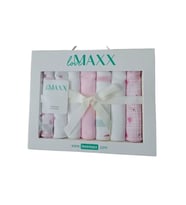 LOVEMAXX 230LV Bebek Karışık Desenli Pembe Yedili Ağız Mendili