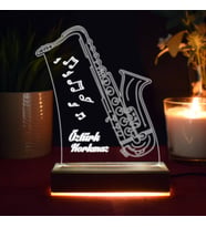 Saksafon Tasarımlı İsme Özel 3d Led Lamba