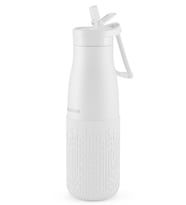 Puccon Pipetli 500 ml Beyaz Paslanmaz Çelik Matara/Suluk - Silikon Gövde (Yağmur) - 50013