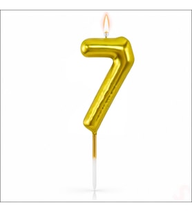 7 Rakam Mum Altın - 10 cm