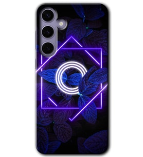 Galaxy S24 Kılıf HD Desen Baskılı Kılıf - Dark Neon Yaprak O Harfi