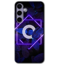 Galaxy S24 Kılıf HD Desen Baskılı Kılıf - Dark Neon Yaprak O Harfi