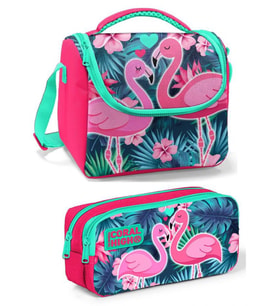 Coral High Mercan Yeşil Flamingo Kız Çocuk Beslenme Çantası Seti