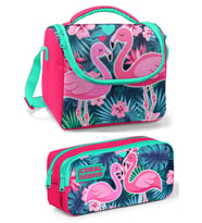 Coral High Mercan Yeşil Flamingo Kız Çocuk Beslenme Çantası Seti