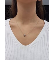 Kelebek Lazer Mineli Minimal Kolye (Karışık)