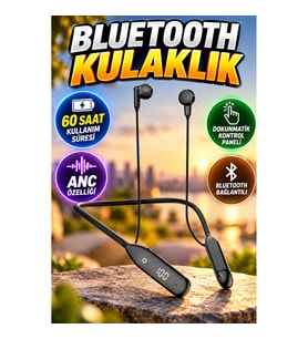 60 Saat Kullanım Süreli Bluetooth Kulaklık Kablolu ANC Özellikli Dokunmatik Kontrol Paneli ile