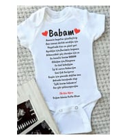 Unisex Bebek Beyaz Doğum Günün Kutlu Olsun Babam Zıbın