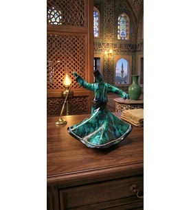 Seramik Semazen Biblo / Yeşil -22cm