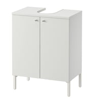 Lavabo Dolabı, Beyaz, 50x65 cm, 2 Kapaklı