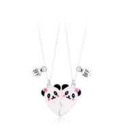 Panda Mıknatıslı Çift İki Adet Best Friends Bff Kolye Takı (Karışık)