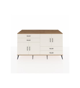 Kronos Konsol 3 Raflı 4 Çekmeceli 4 Kapaklı 176x59x99 Çam-Aytaşı