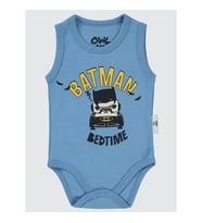 Batman Erkek Bebek Çıtçıtlı Badi 1-18 Ay  Açık İndigo