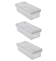 3’lü Buzdolabı Düzenleyici Seti, Şeffaf Siyah, 360x150x100 mm