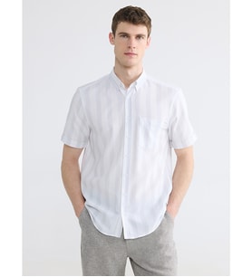 LCWAIKIKI Classic Gri Regular Fit Çizgili Armürlü Erkek Gömlek