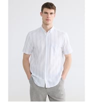 LCWAIKIKI Classic Gri Regular Fit Çizgili Armürlü Erkek Gömlek