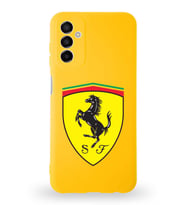 Samsung Galaxy M23 Uyumlu Lansman Kılıf. Altı Kapalı İçi Kadife  Ferrari Tasarımlı Silikon Kapak (Şeffaf)