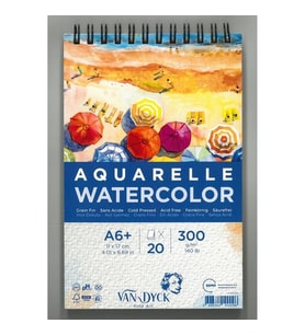 VAN DYCK VD10009 SULUBOYA BLOK 11x17cm A6+ 300GR 20 YP SPİRALLİ RESİM DEFTERİ