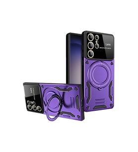 Samsung Galaxy S25 Ultra Kılıf Joy Lens Standlı Kapak - Mor