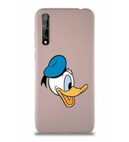Huawei P Smart S Soft Premier Kapak Donald Duck-F Tasarımlı Silikon Kılıf - Pudra (Şeffaf)
