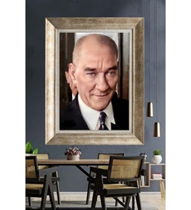 Gümüş Çerçeveli Atatürk Tablo za27