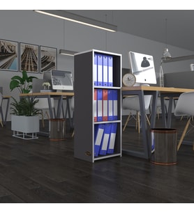 Kenzlife klasörlük raflı almakay gri 105*40*30 kitaplık ofis arkalıksız