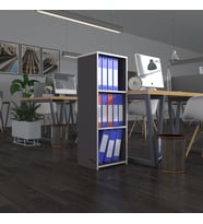Kenzlife klasörlük raflı almakay gri 105*40*30 kitaplık ofis arkalıksız