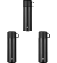 Zwilling Termos, Entegre Fincan, Termos Sürahi, Çift Duvarlı Yalıtım, 1 Litre, Siyah 3Lü Paket (Çok Renkli)