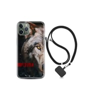 Apple Iphone 12 Pro Max Kılıf Silikon Desen Boyun Askılı Wolf Eyes 1758