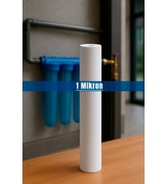 Su Arıtma Cihazı 1 Micron Sediment Tortu Filtre Kartuşu 20" inç (Siyah - Beyaz)